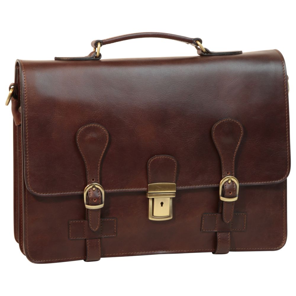 Archivio Buckle Briefcase — Full-Grain Calfskin