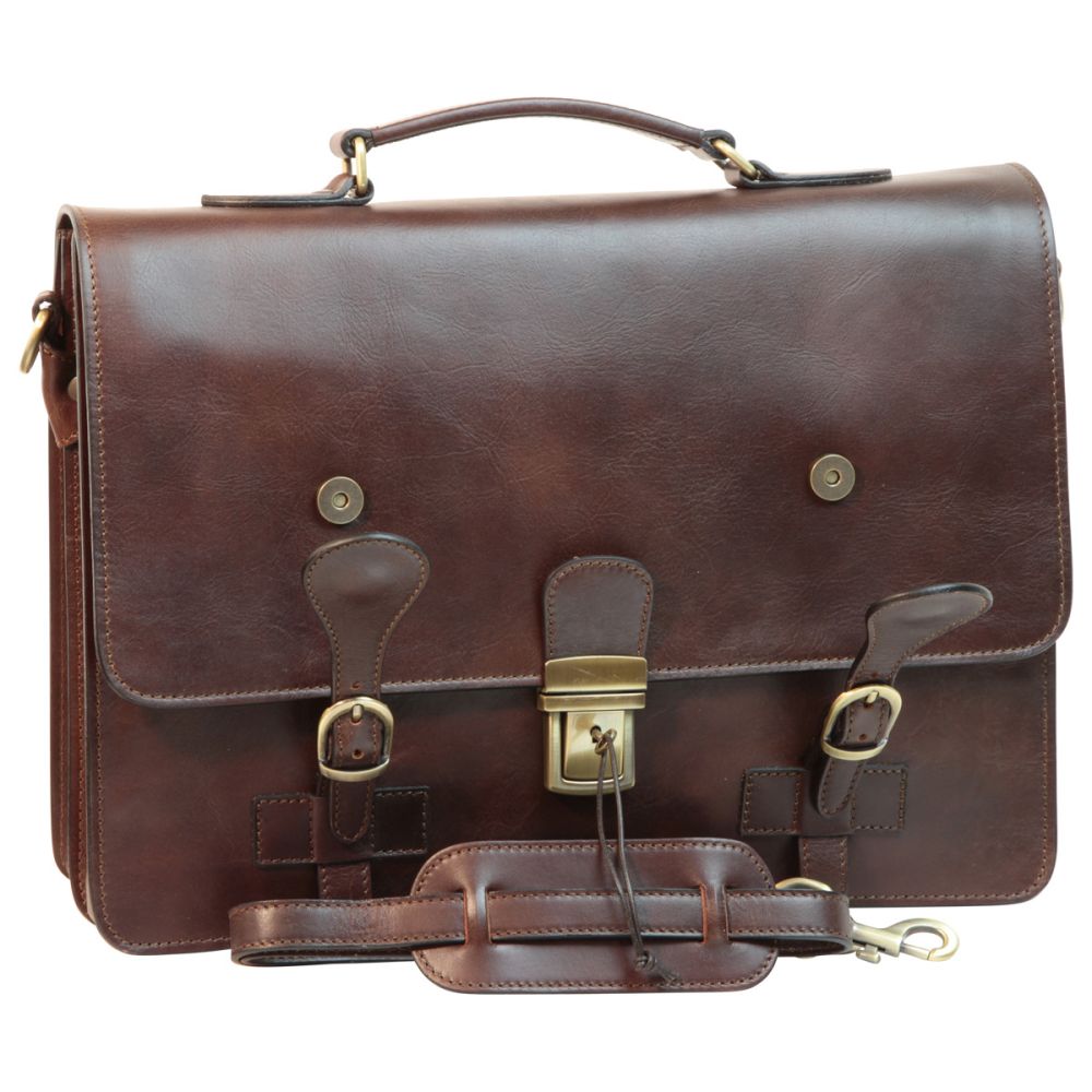 Archivio Buckle Briefcase — Full-Grain Calfskin