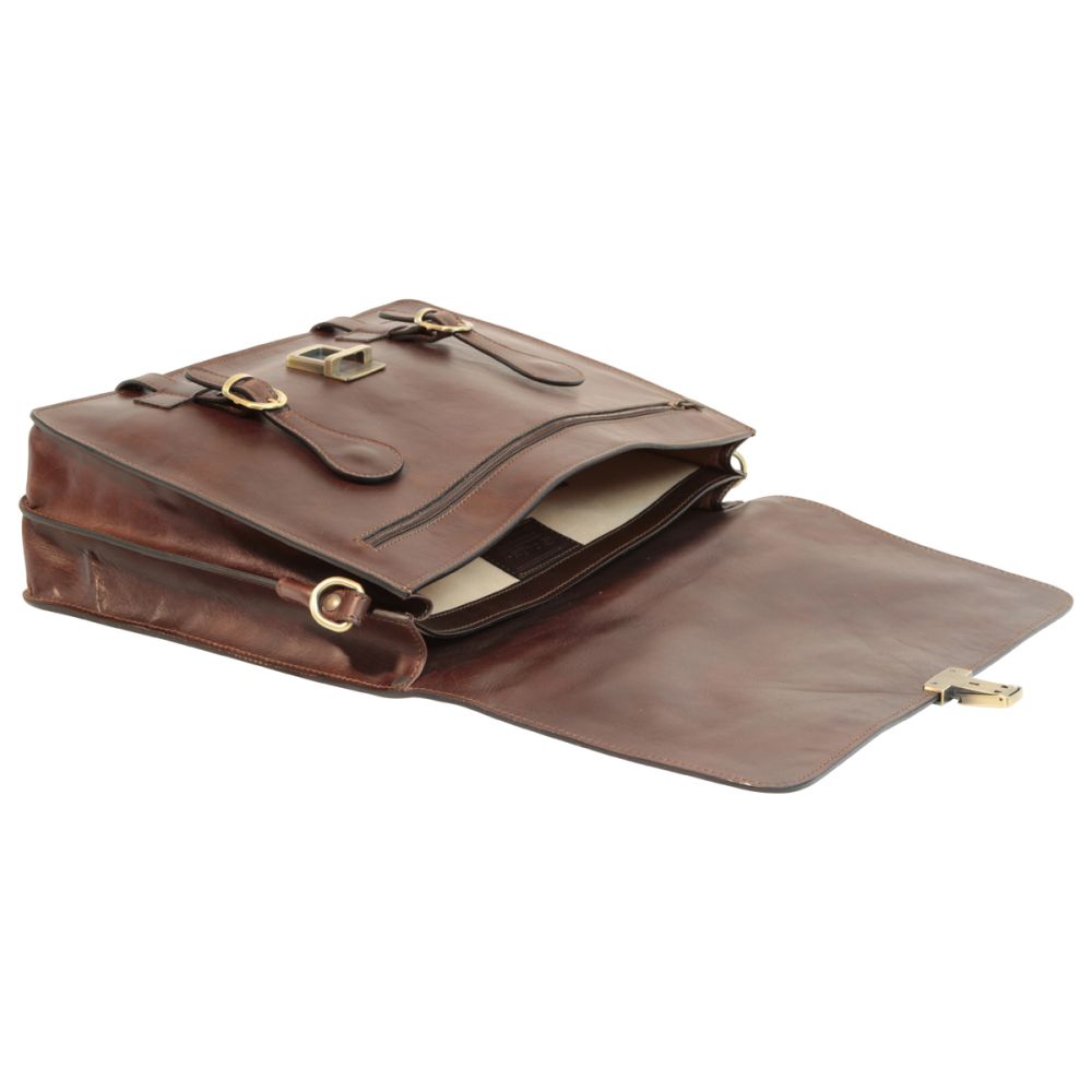 Archivio Buckle Briefcase — Full-Grain Calfskin