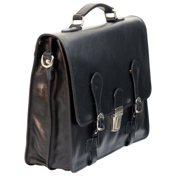 Archivio Buckle Briefcase — Full-Grain Calfskin