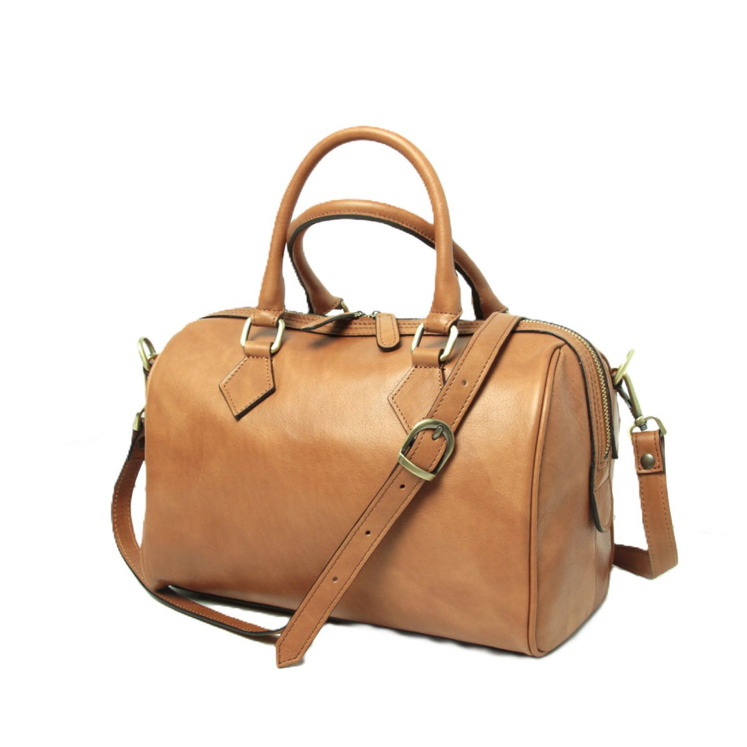 Serafina Double-Handled Shoulder Bag — Full-Grain Calfskin